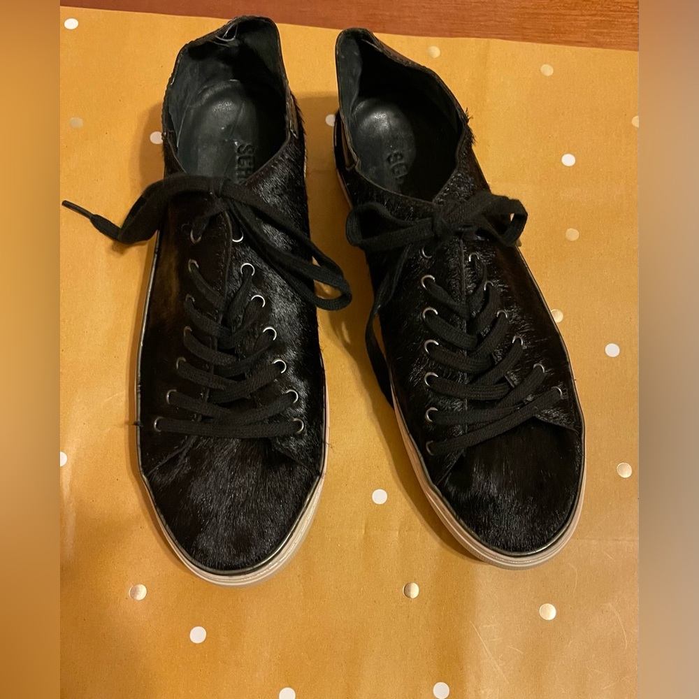 Schutz Pony hair Black sneakers.US size 8.5